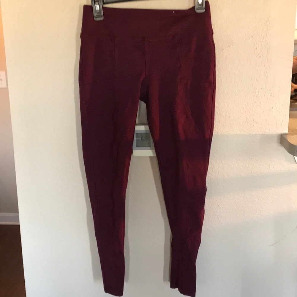 Burgundy stretchy pants